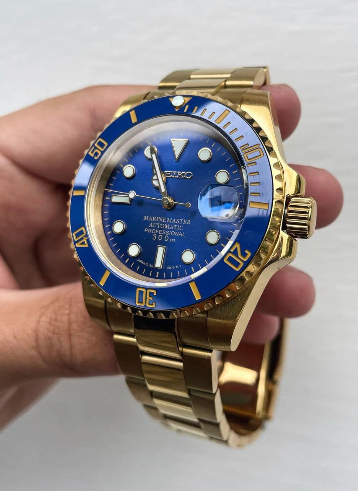 Gold Blue Dial Submariner Mod