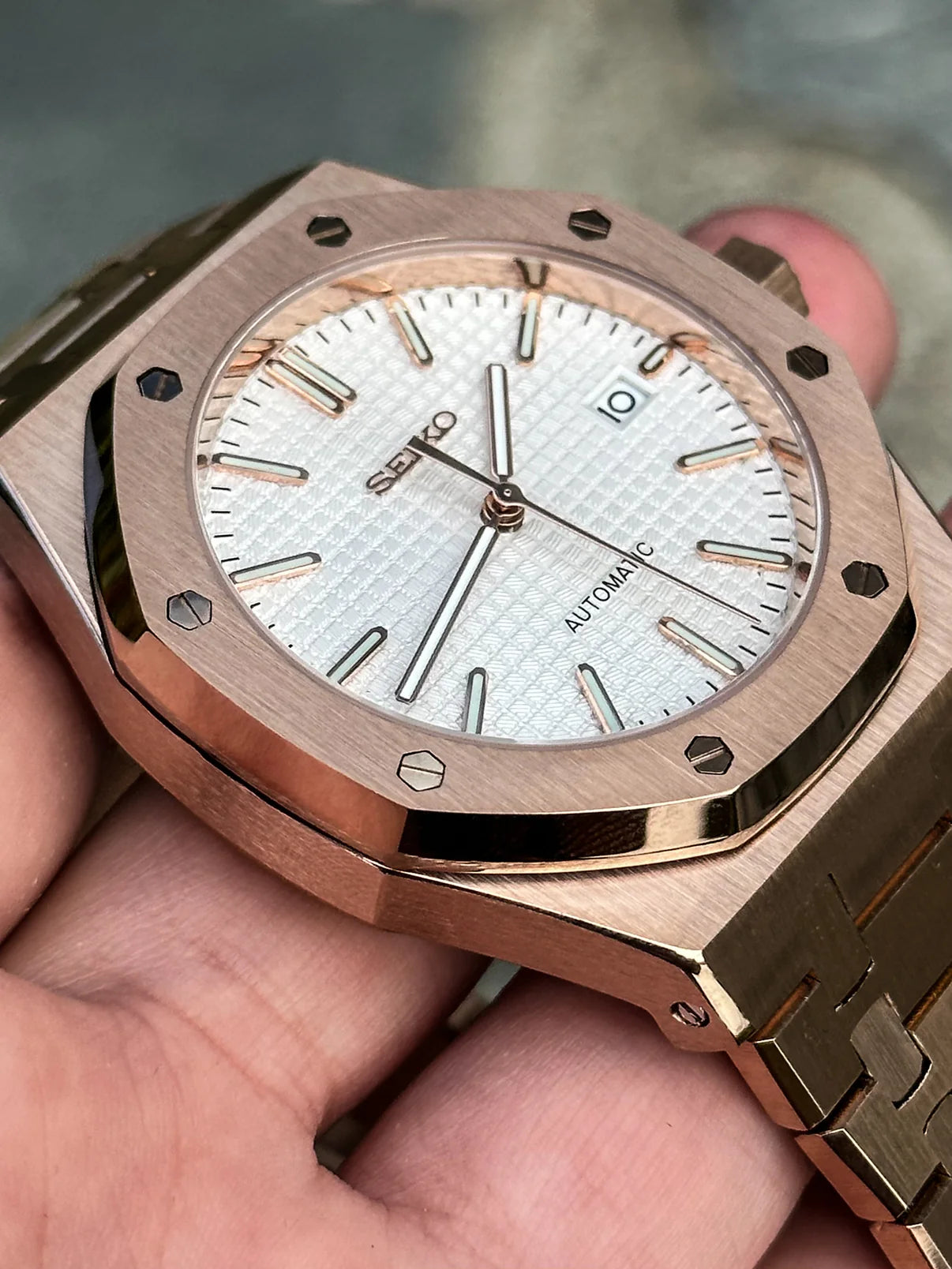 Rosegold White Dial Royal Oak Mod