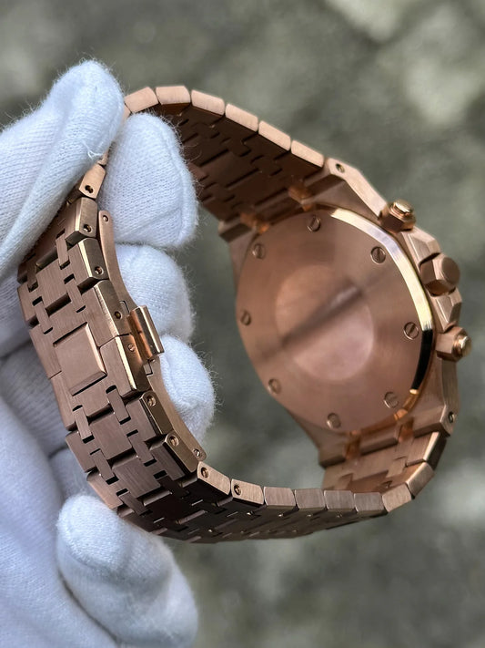 Rosegold White Dial Royal Oak Chronograph Mod