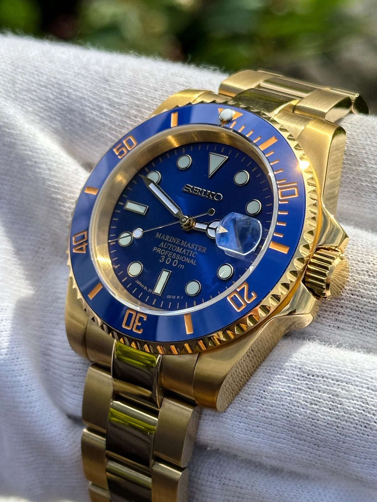 Gold Blue Dial Submariner Mod