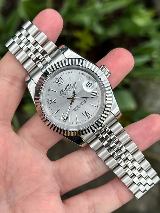 Silver Roman Datejust Mod