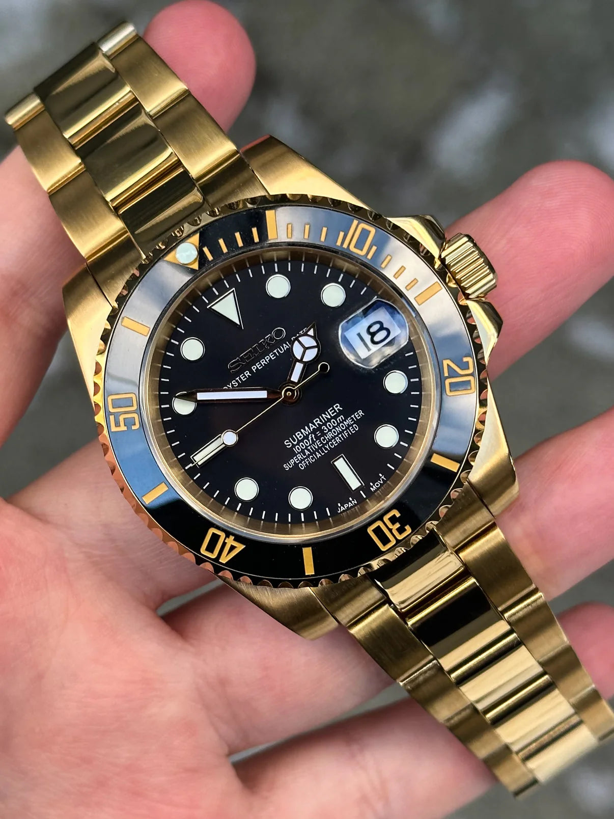 Gold Black Dial Submariner Mod