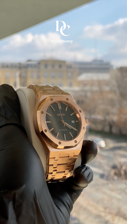 Seiko RoyalOak RoseGold Black Mod